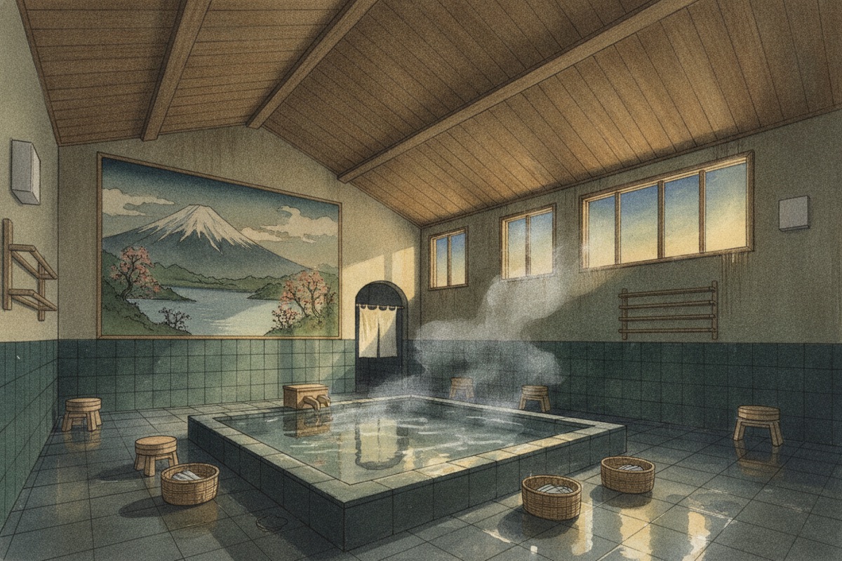 Illustrated scene of Yoshihiro Daini onsen (MEMBERS only)