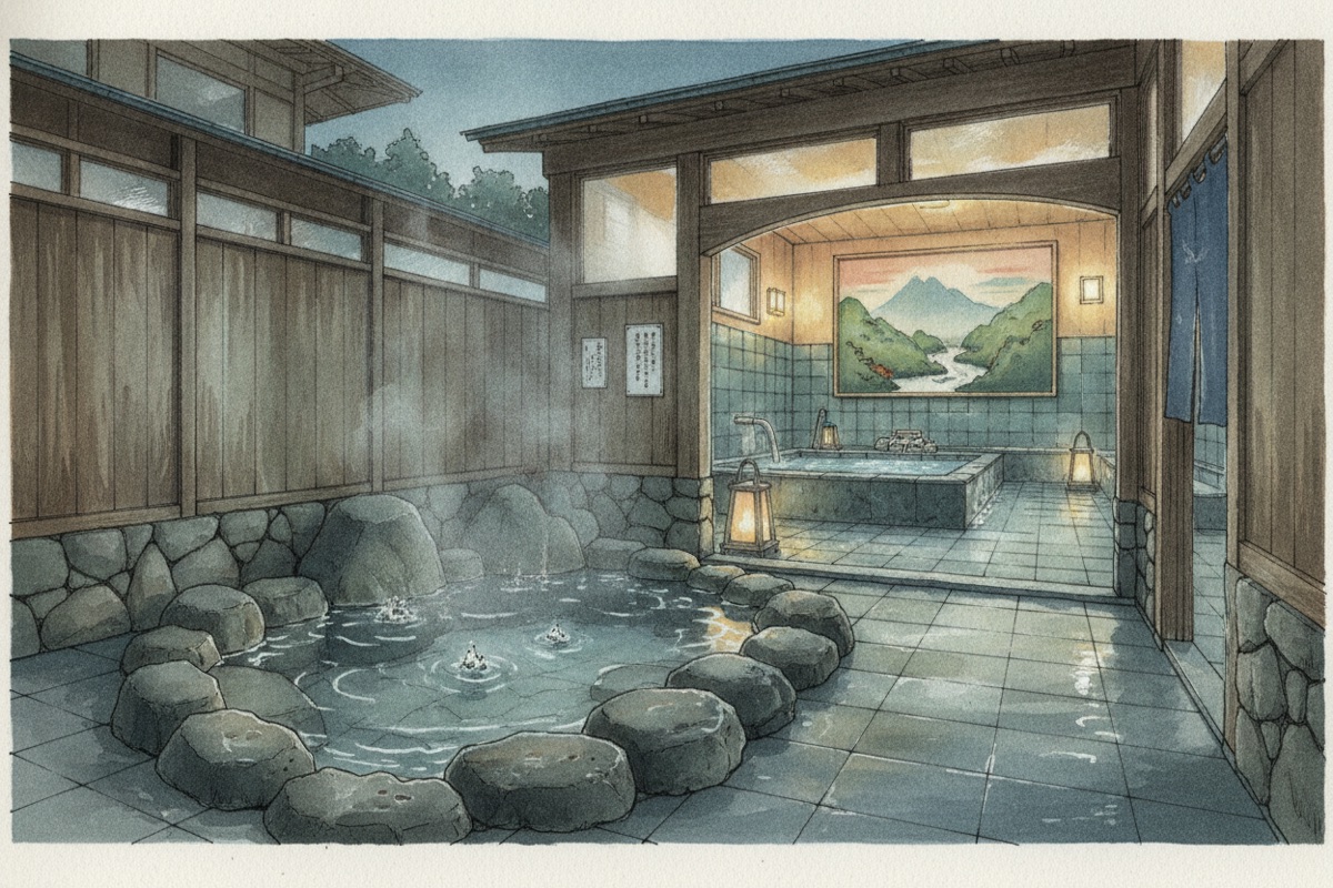 Illustrated scene of Honmoku Yuasobikan