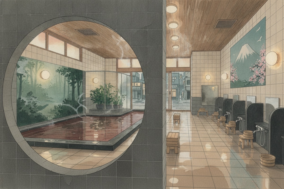 Illustrated scene of Spa Shin'yokohama