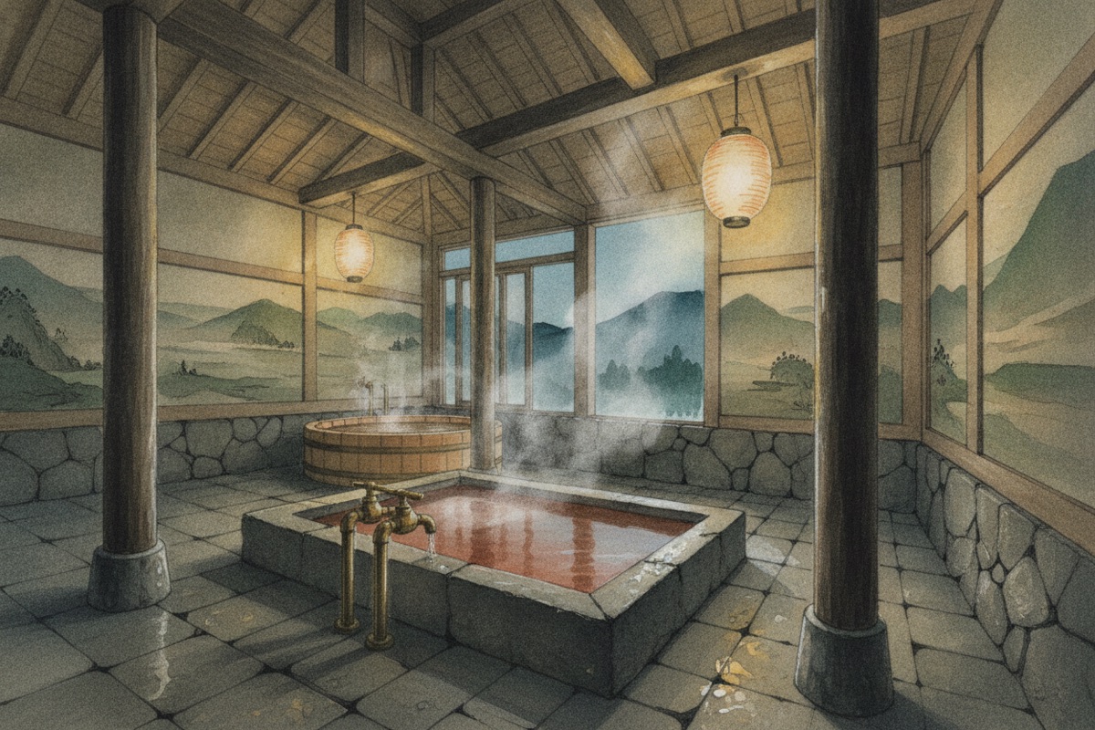 Illustrated scene of Byakuren no Yu