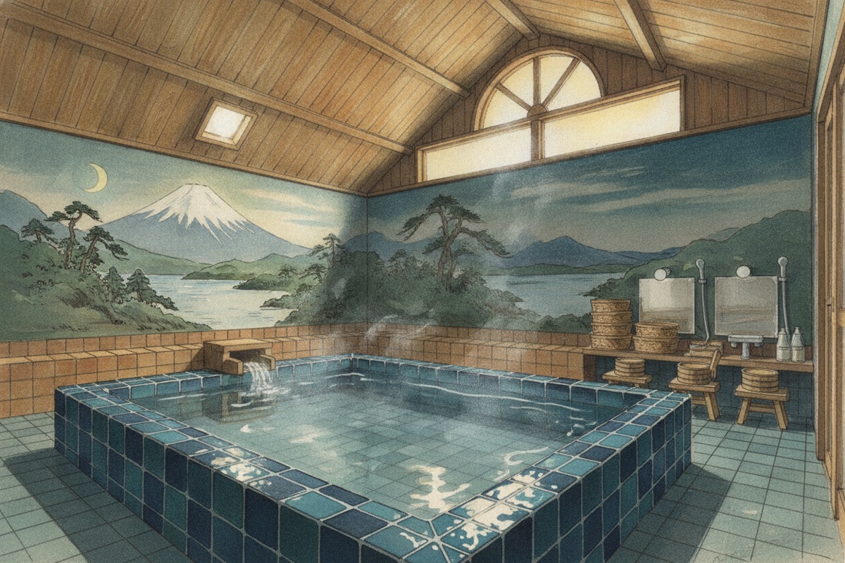 Illustrated scene of Furuichi Daiichi Onsen