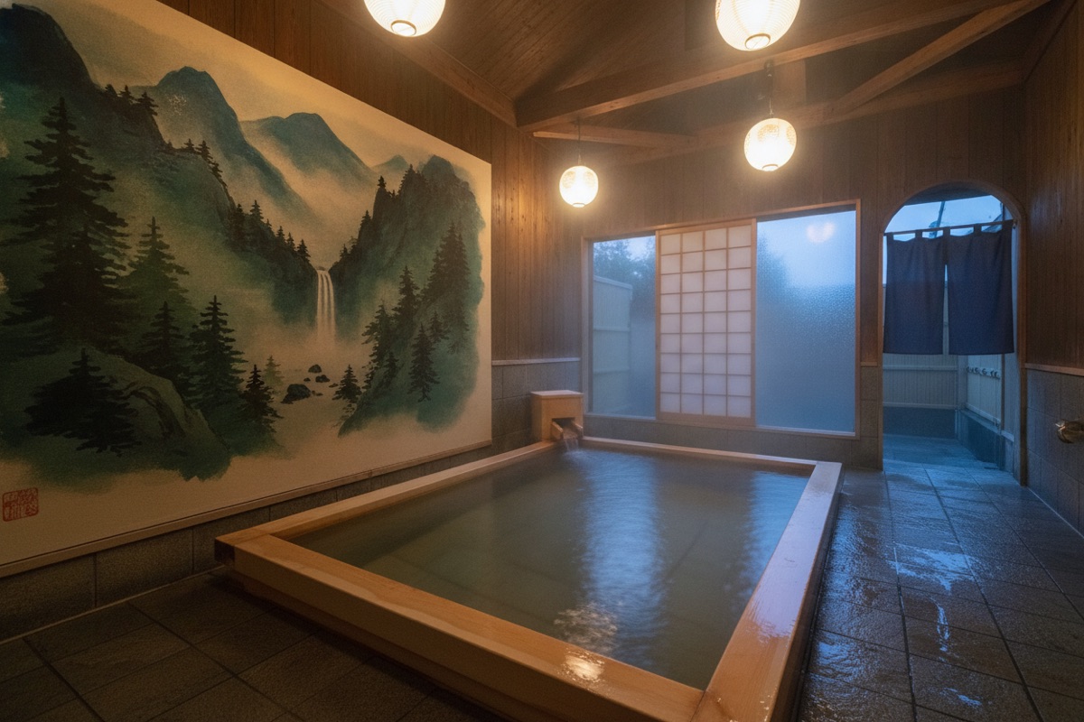 Illustrated scene of Wakakusa Onsen