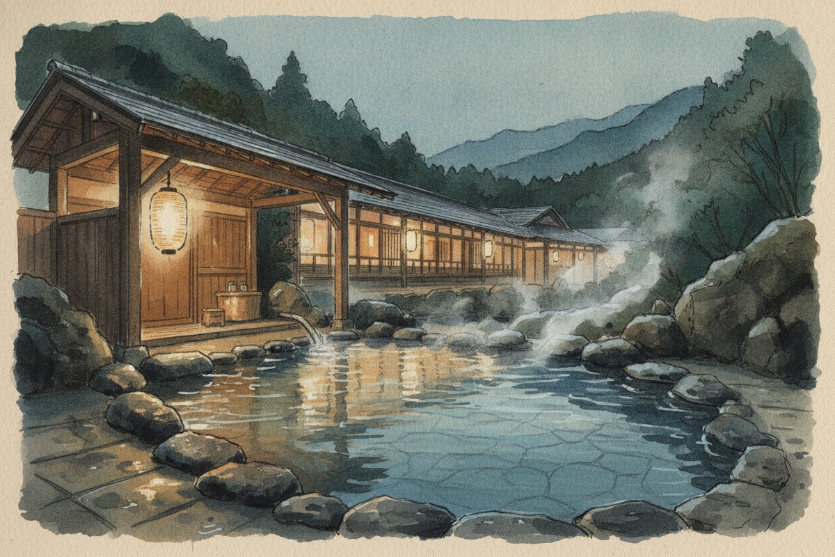 Illustrated scene of Hakone Kamon