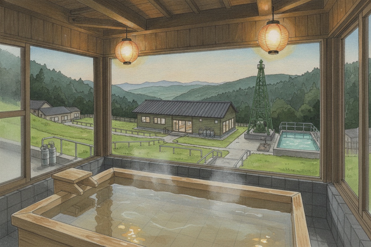 Illustrated scene of Kame-no-Yu (Hakone)