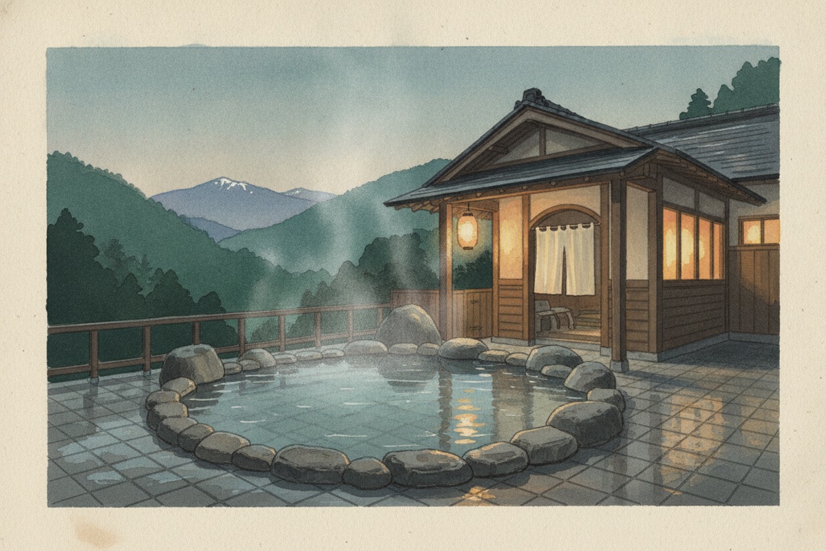 Illustrated scene of Sainokawara Source