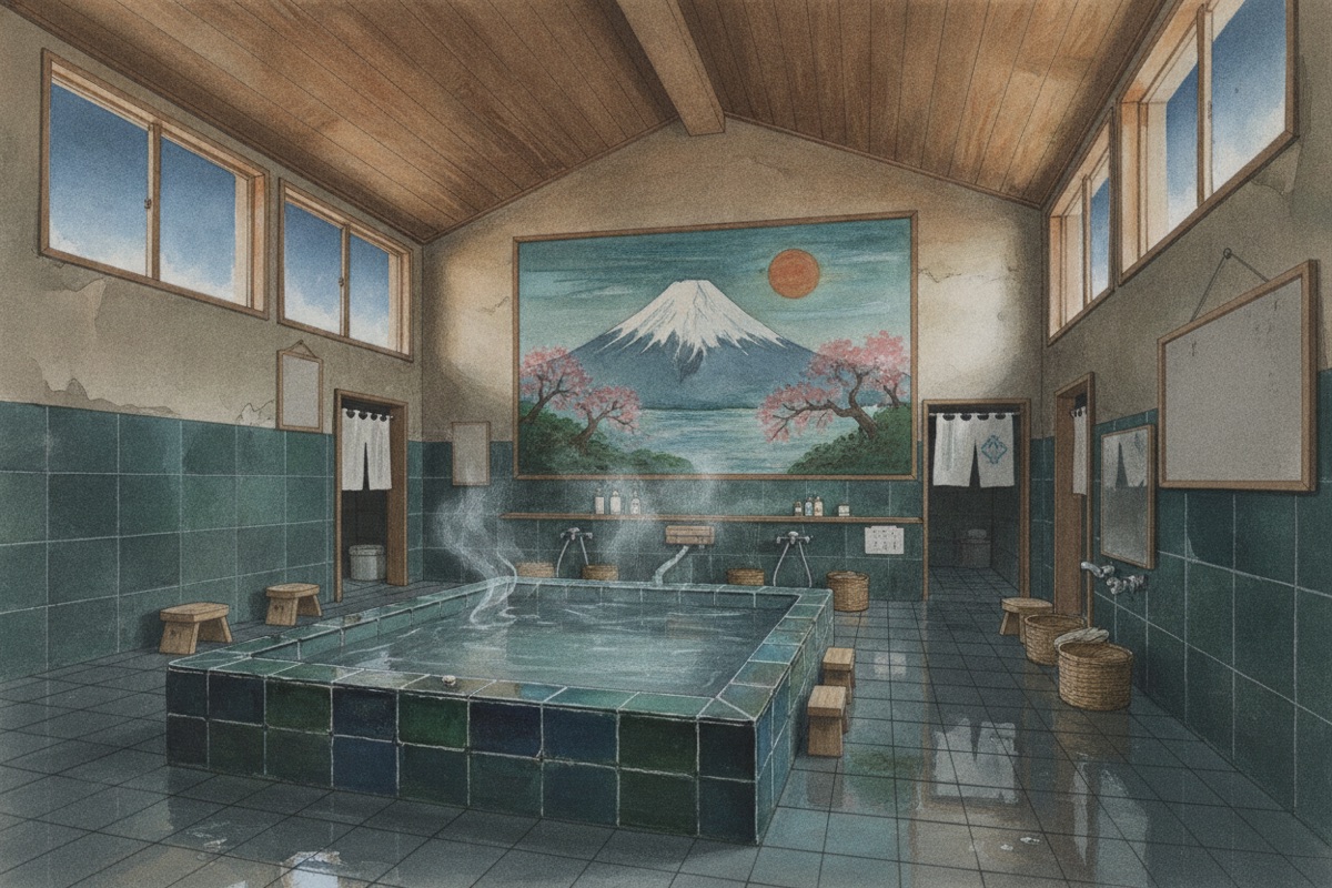 Illustrated scene of Domoto-no-Yu