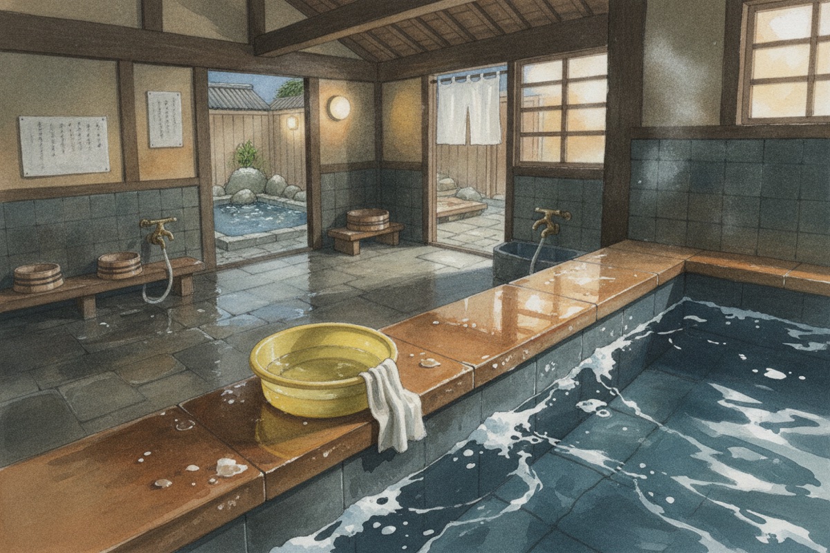 Illustrated scene of Yoshinoyu (Kawasaki 214-0037)
