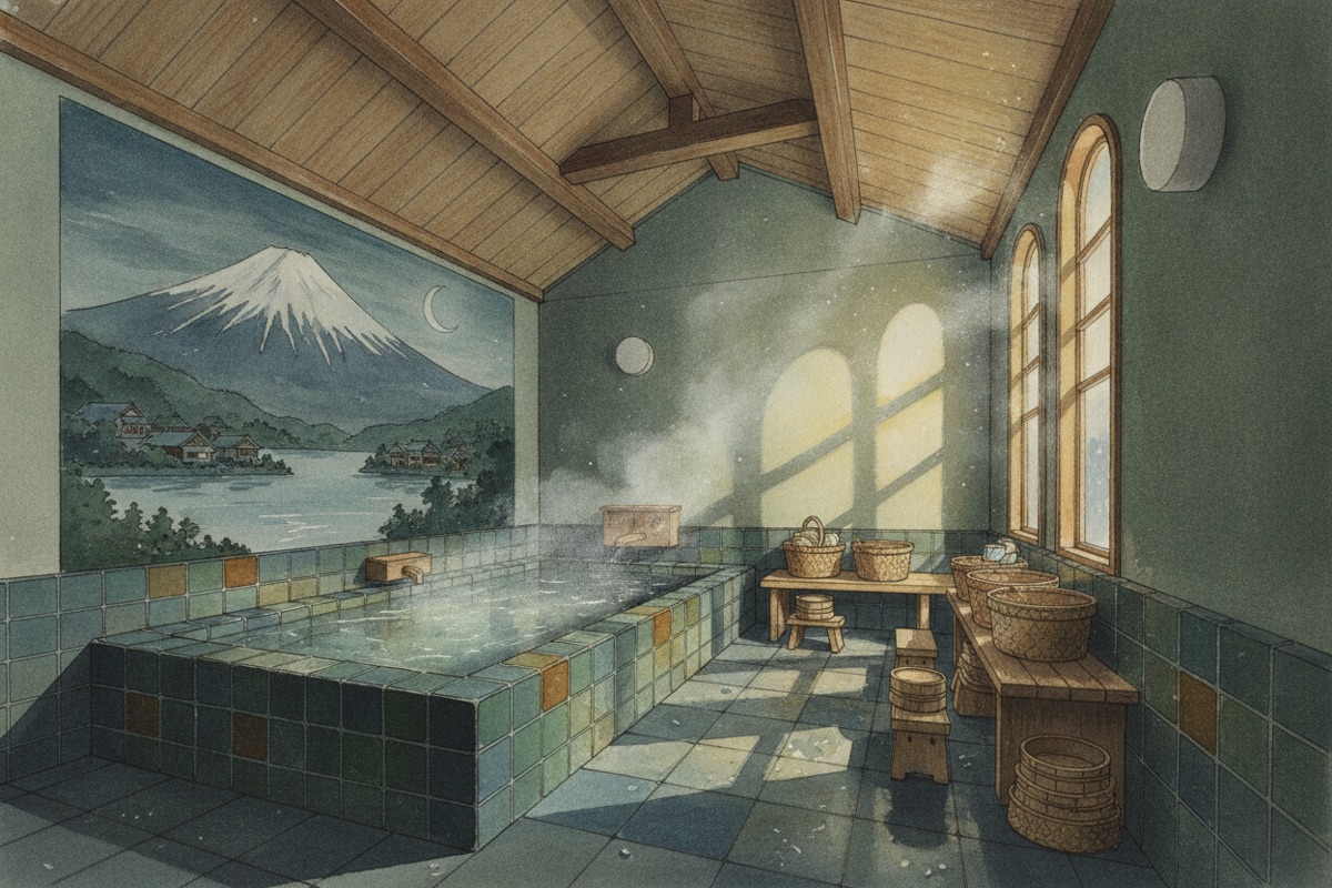 Illustrated scene of Minakami Town Onsen Mitsumine-no-Yu