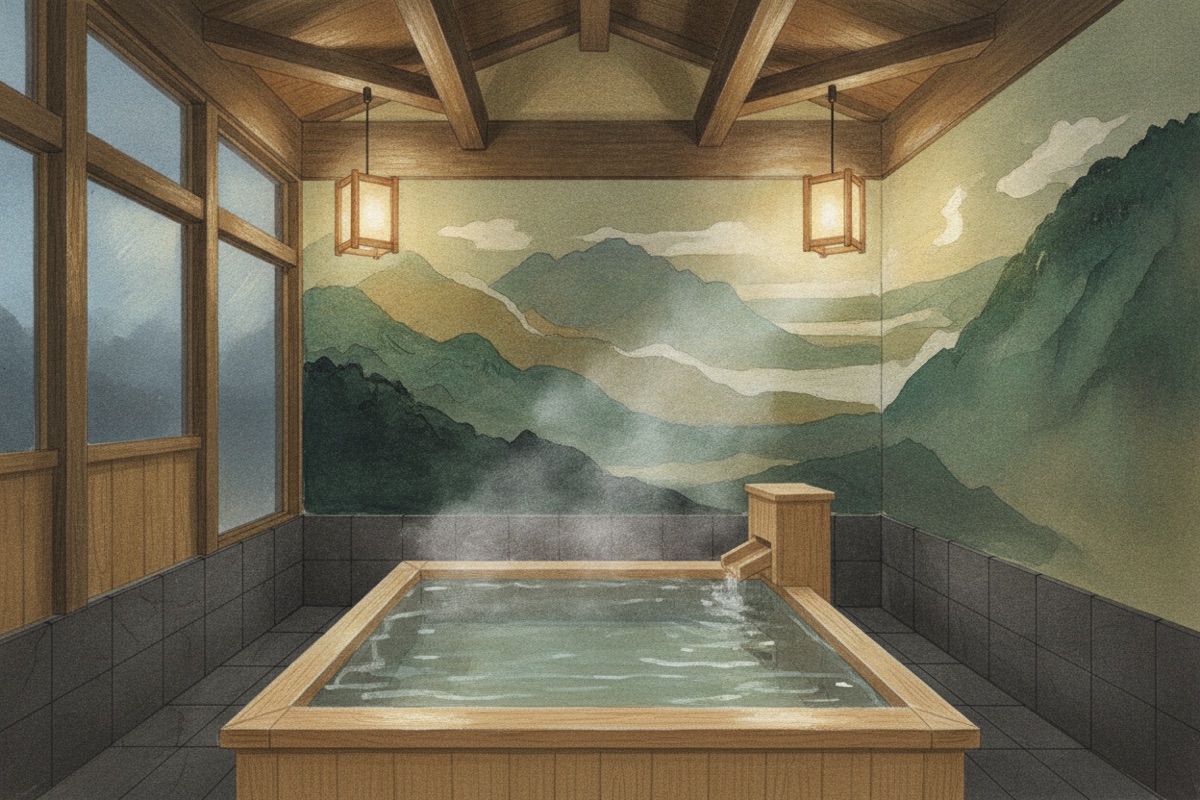 Illustrated scene of Otoku Onsen