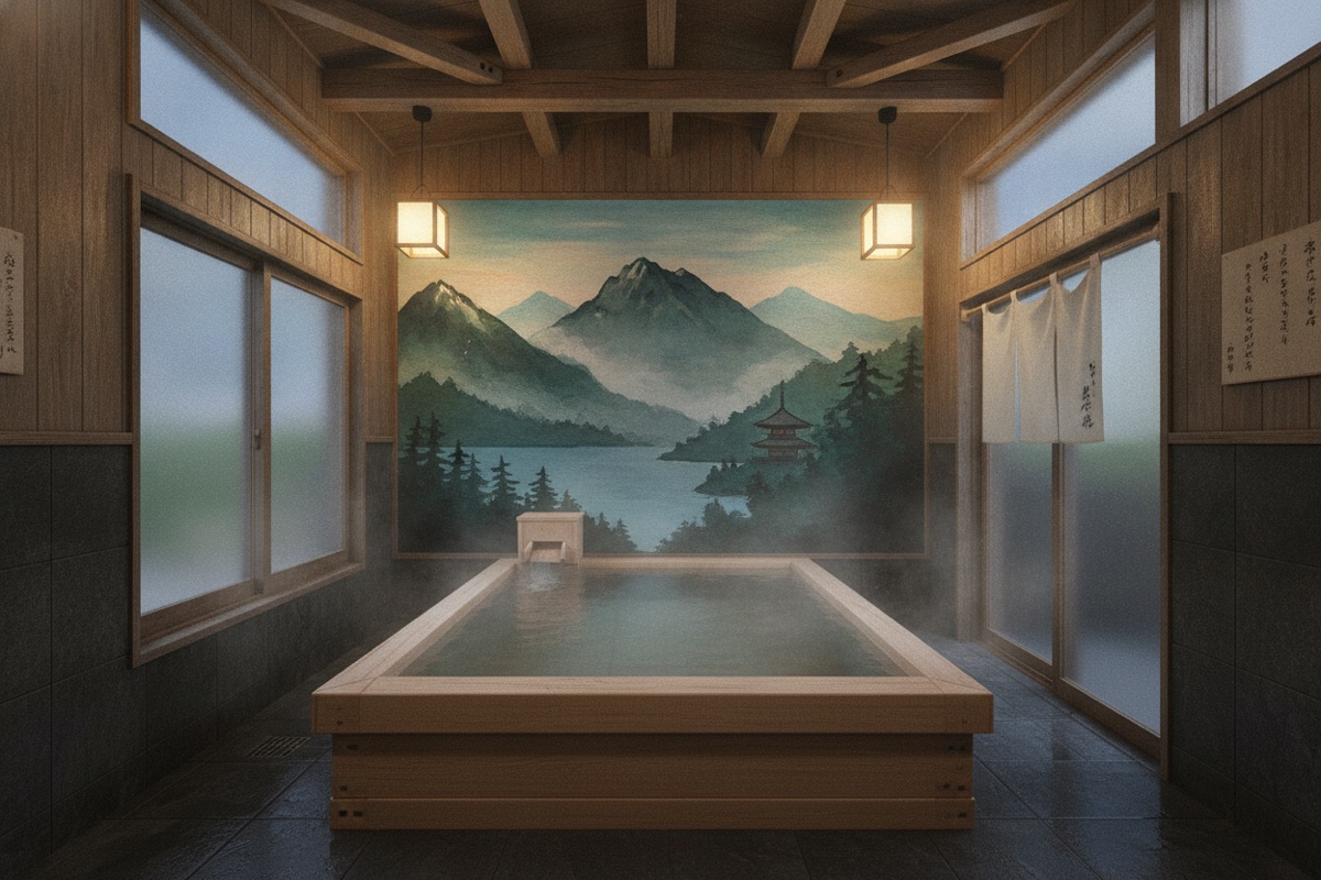 Illustrated scene of Senju Onsen