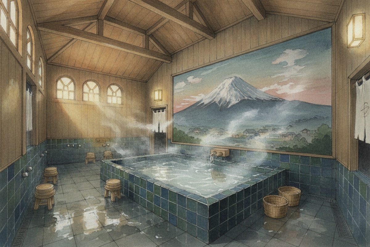 Illustrated scene of Furuichi Daisan onsen (MEMBERS ONLY)