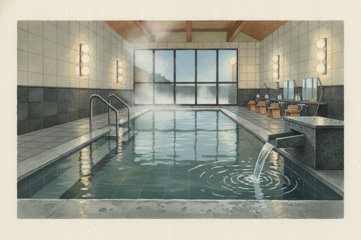 Illustrated scene of Kaimonji Onsen